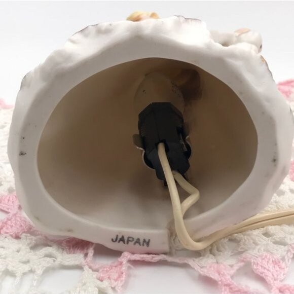 Vintage Porcelain Bisque Angel Night Light Lamp Pink 7 in - Picture 15 of 15